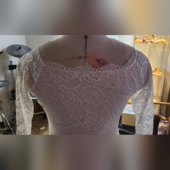 Blush brand stretch lace wedding dress - Picture 2 of 7